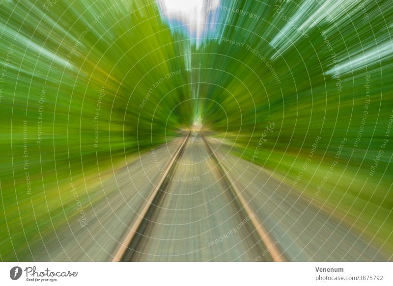 Train tracks creatively photographed with distortions Distorted Fraud warp harmonic distortion linear distortion contortions Photography photographic art