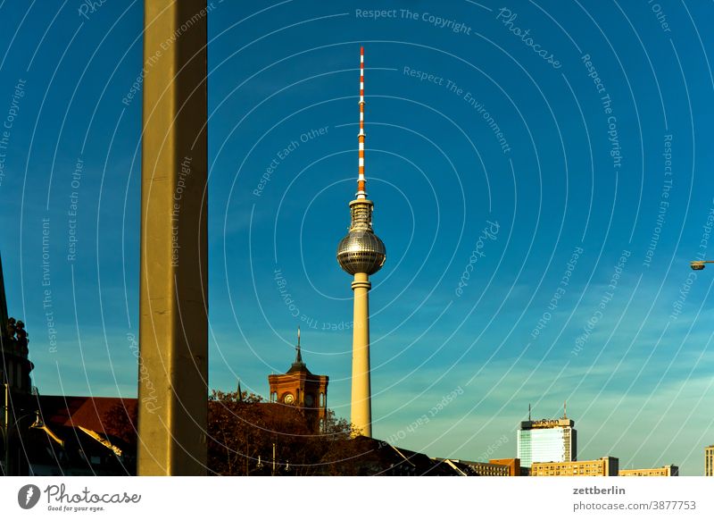 Television Tower and Red Town Hall alex Alexanderplatz Architecture Berlin Office city Germany Television tower Worm's-eye view Capital city