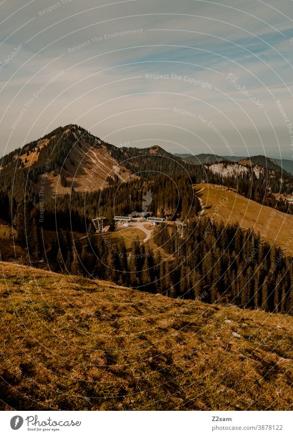 Mountain landscape in the Bavarian Alps schliersee sharpened Hiking autumn colours Autumn outtdoor Trip Movement hiking tour Sky Blue variegated Relaxation