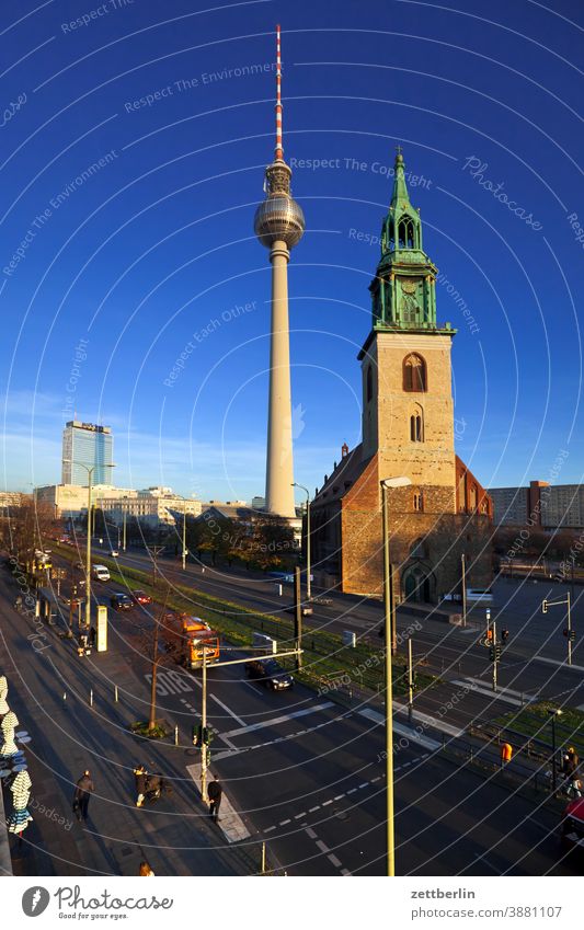 Television Tower and St. Mary's Church alex Alexanderplatz Architecture Berlin Office city Germany Television tower Worm's-eye view Capital city
