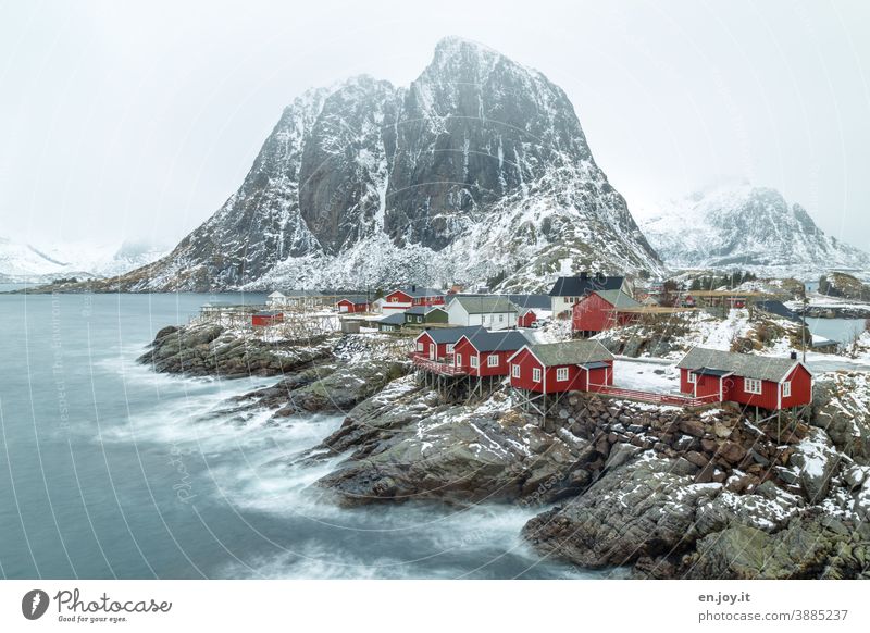 Hamnoy in the Lofoten Islands Hamnøy Lofotes Scandinavia Vacation & Travel Rock Reine Norway Rorbuer Fishermans hut Reinefjorden Tourist Attraction