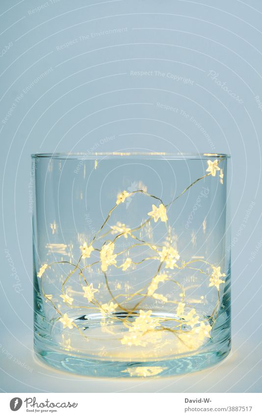Christmas decoration - A glass filled with shining stars Fairy lights Christmassy Festive pretty Illuminate Placeholder Christmas & Advent Anticipation