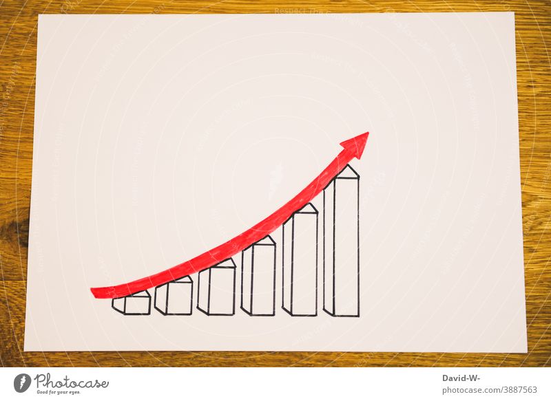 Diagram - Ascent / Up Arrow upward trend ascent Success Economy Positive Development Direction Upward