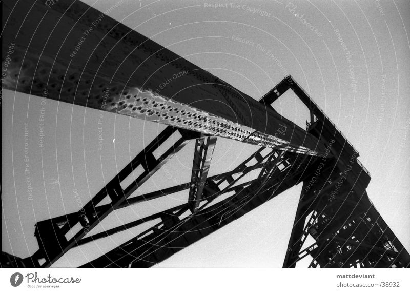 crane Crane Construction site Architecture Loneliness Old Black & white photo Destruction