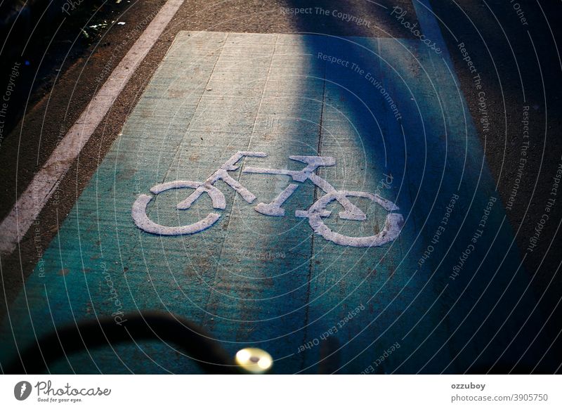bicycle lane sign on the street Bicycle Lane Travel Cycle Cycling People Traveling Safety Traffic Road Road Marking Pattern Black Color Street Image