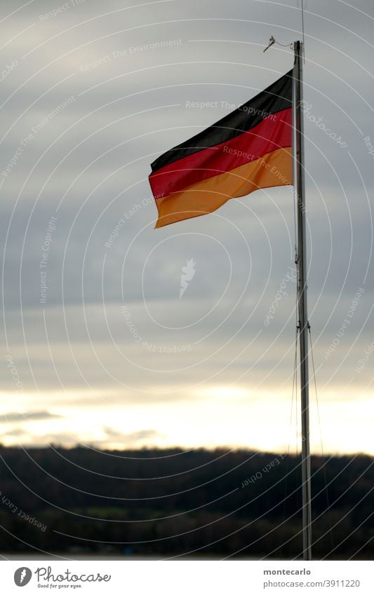 Contemporary History | Unity and Justice and Freedom national pride symbol hoist Nationality Sign Patriotism Germany Flagpole German Flag German flag Wind
