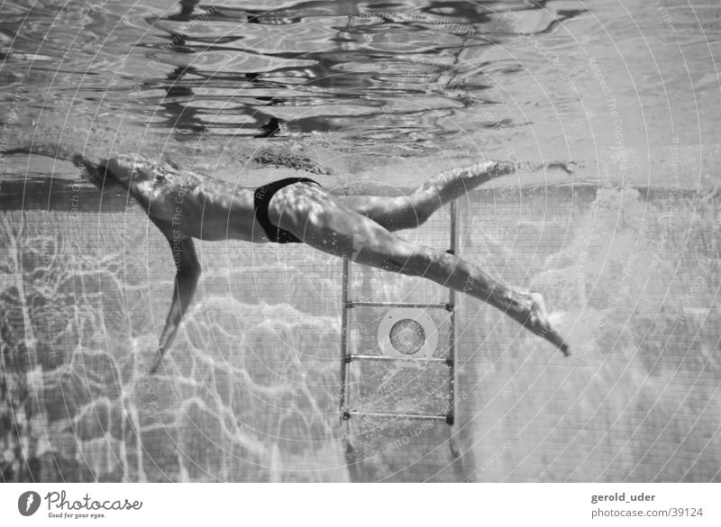 Mermaid 5 Nixie (Water Spirit) Swimming pool Summer Woman Black & white photo Sports Movement Swimming & Bathing
