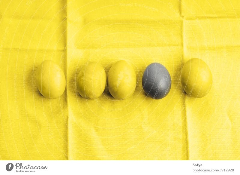 Easter illuminating yellow and ultimate gray eggs easter grey color year holiday spring different outstanding design unique food hen flat lay winner background