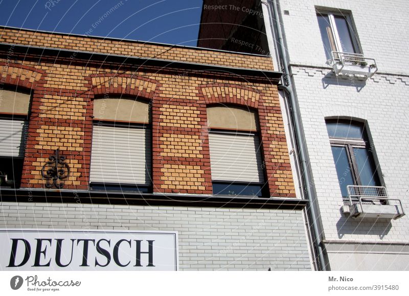 Signs I German House Signs and labeling House (Residential Structure) Building Window Facade Germany roller shutter Town Characters Architecture Old building