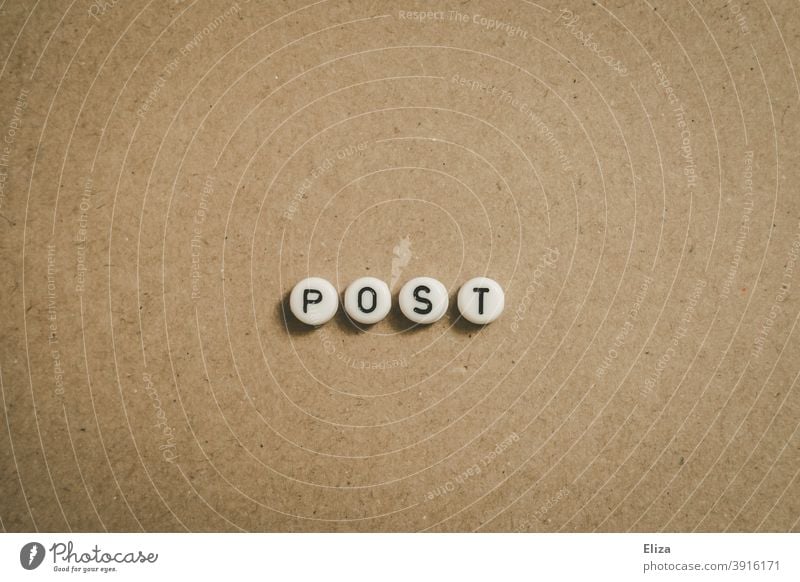 Post with letters written on brown background Mail gedchrieben Word Letters (alphabet) Write Letter (Mail) Newsletter Brown Text