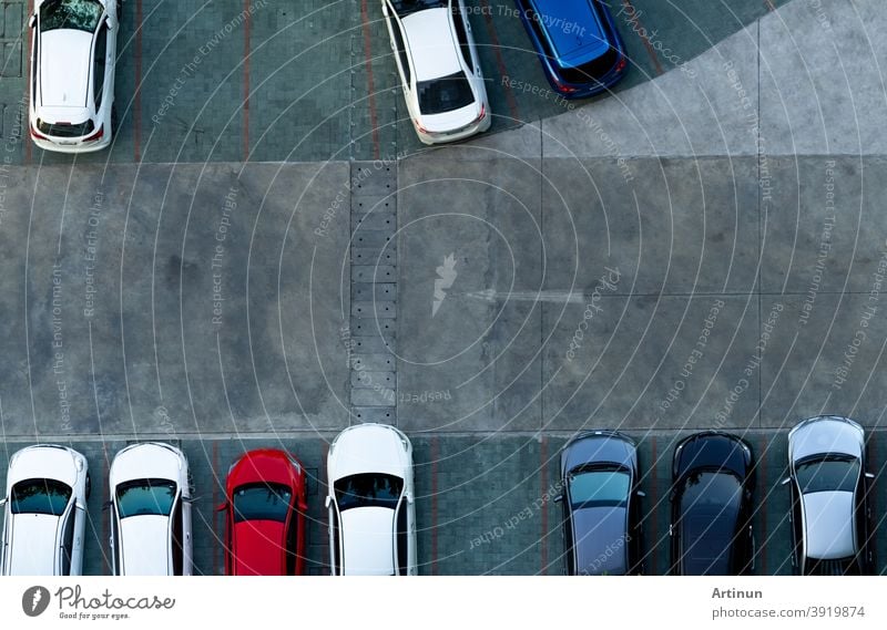 Top view of parking lot Stock Photo
