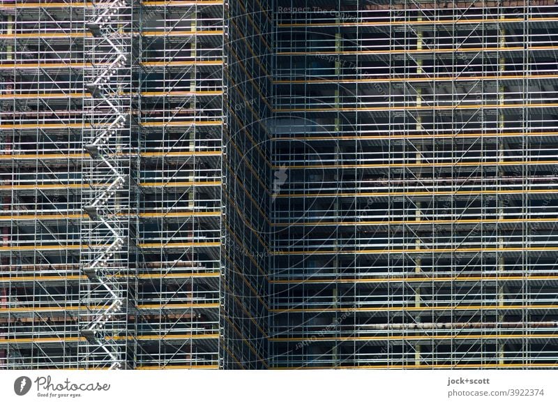 Scaffolding for building construction Residential construction Commercial construction Construction site Redevelop Architecture Building High-rise