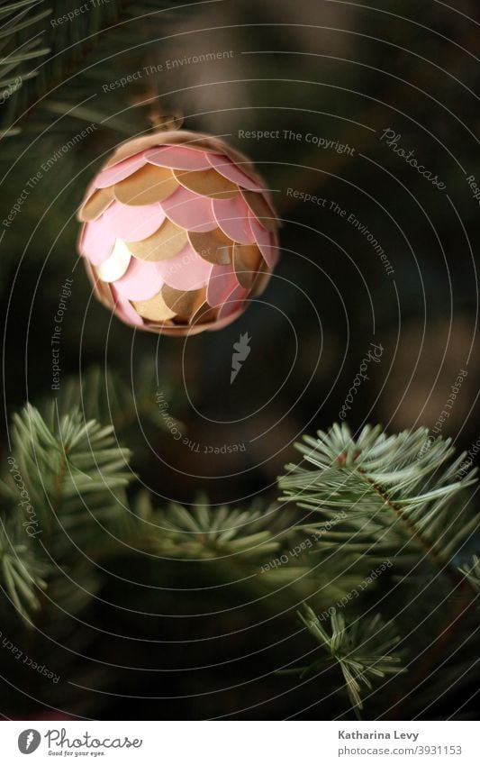 oh fir tree Fir tree Nordmann fir Fir needle Christmas tree Christmas & Advent Glitter Ball Christmas tree decorations christmas tree Pink Gold Green Sphere