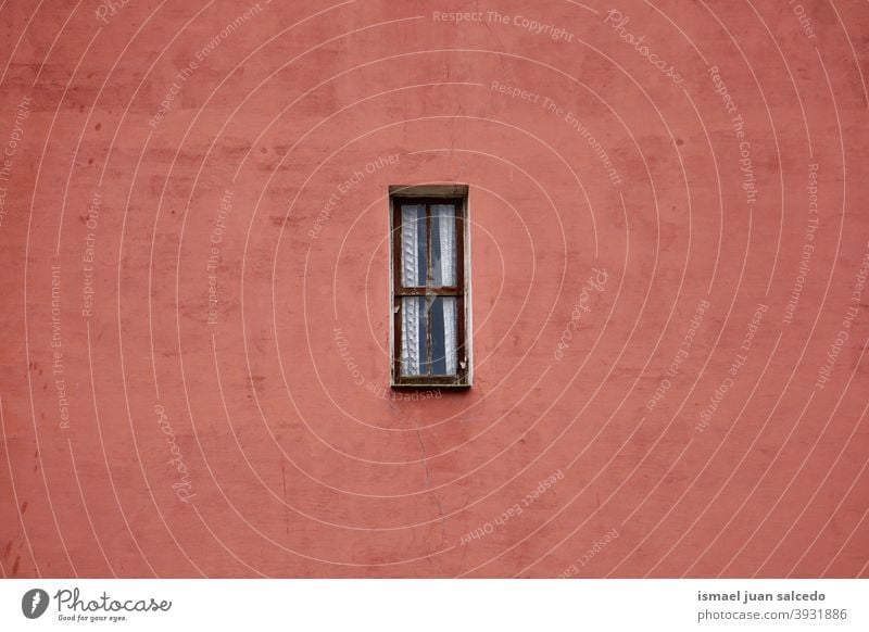 window on the red facade of the building, Bilbao city architecture exterior house home street outdoors color colorful structure construction wall bilbao spain