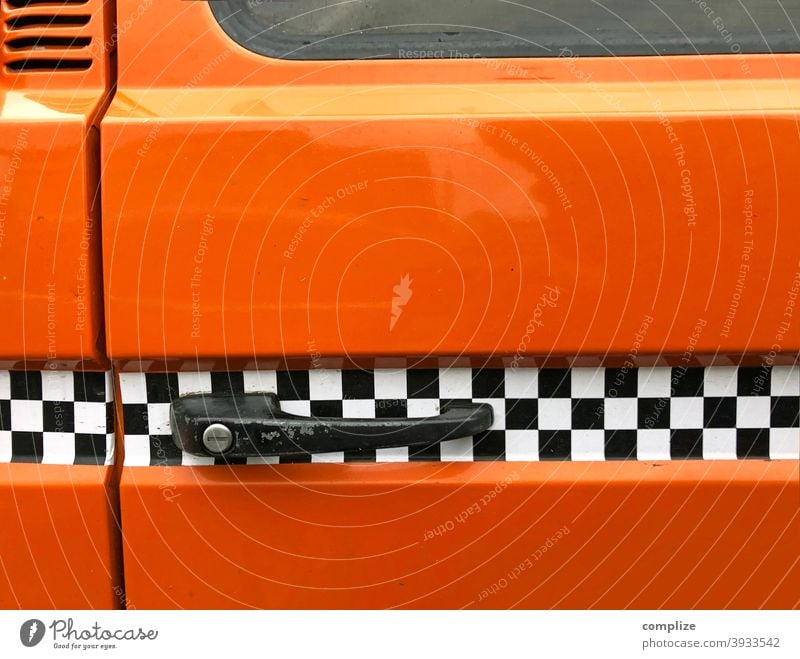 Rally stripes on a bus rally strip Bus Tuning automobile Motoring Car lorry Decoration Road traffic Embellish Orange 70s 80s 1970s Retro style Design