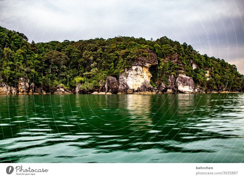 By the sea Impressive Wanderlust Bako National Park Sarawak Exceptional Beach coast Ocean Borneo Malaya Asia Fantastic Rock Landscape Mountain Water Clouds Sky