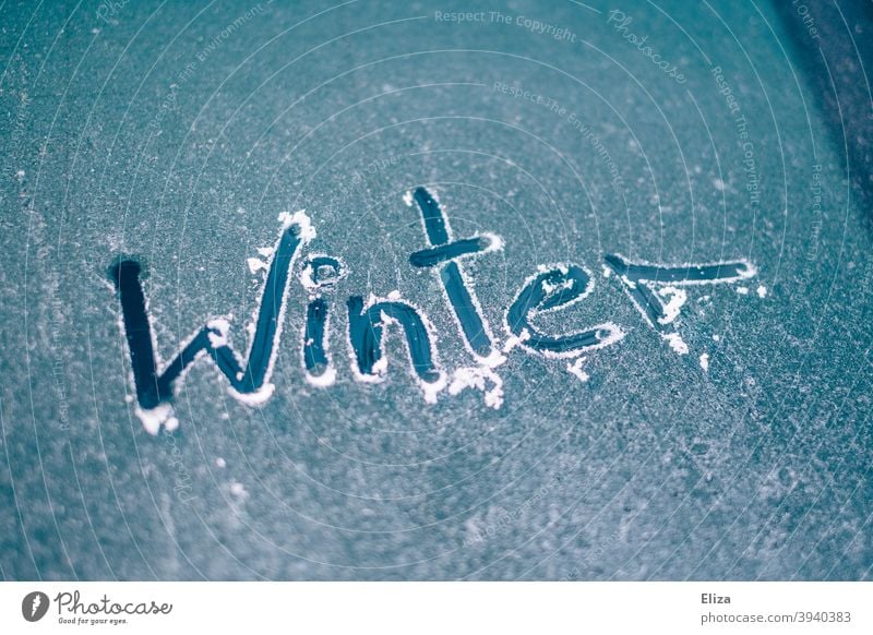 Write frost on the frozen car window with your finger - a Royalty Free  Stock Photo from Photocase