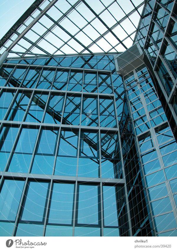 Glass Palace2 Glass roof Twilight Cold Winter Window Reflection Architecture glazed Blue