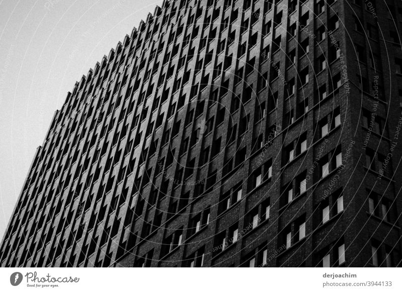 Light and shadow and many windows on the skyscraper High-rise facade Architecture Window Building Exterior shot Facade House (Residential Structure)