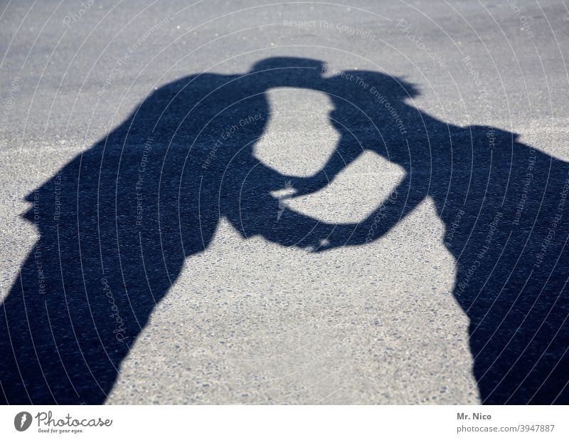 Kiss me , Kate Touch Kissing Love Silhouette Shadow farewell kiss Lovers Goodbye Shadow play Love affair Couple Passion Longing Lanes & trails Relationship