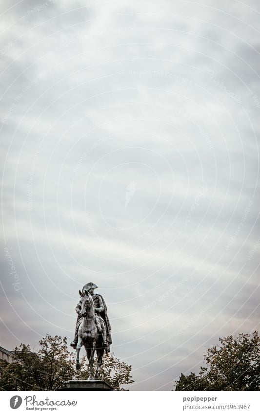 Equestrian statue of Frederick the Great Monument Landmark Exterior shot Colour photo Tourist Attraction Capital city Berlin Horse Manmade structures Historic
