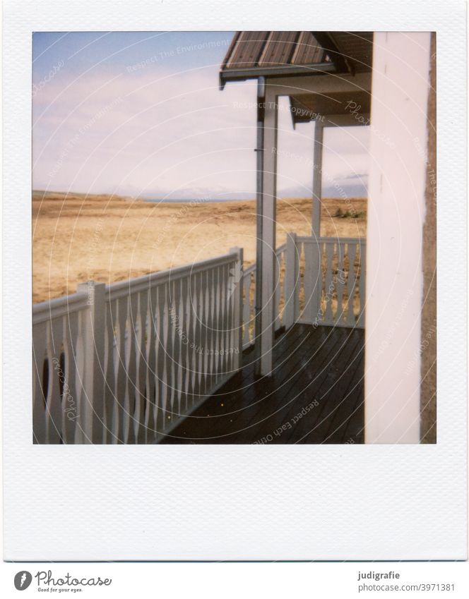 View from the terrace of an Icelandic house on Polaroid House (Residential Structure) Wood door Entrance Nature Building Apartment Building Detached house dwell