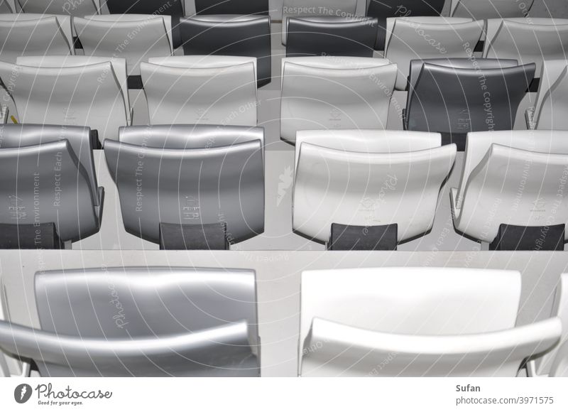 stadium seating void Coronaleere tranquillity Gray White Sports Stadium Fan spectator seats series sad monotonous silent Empty Audience Sporting Complex