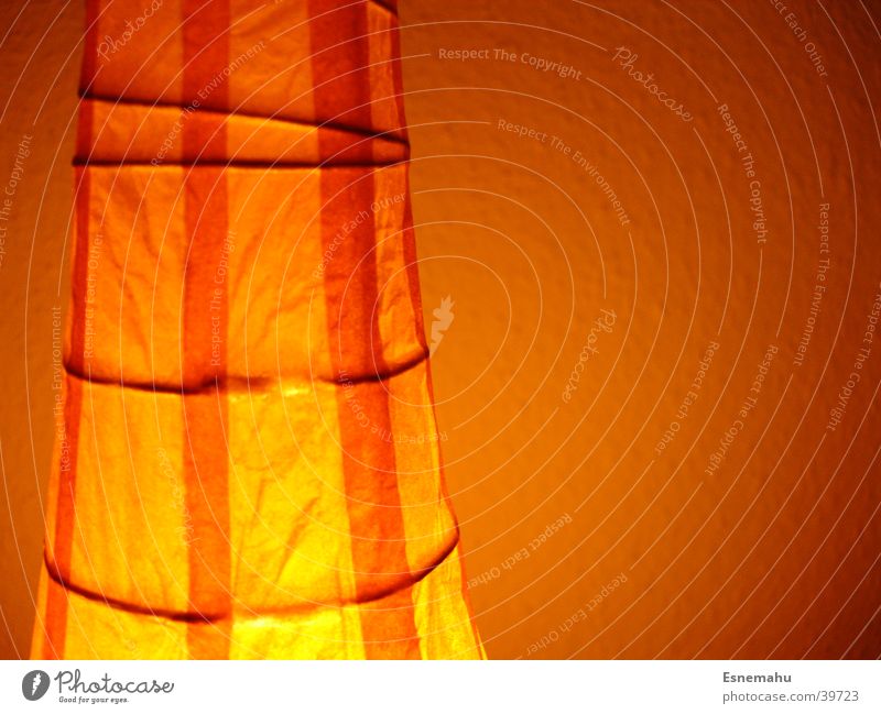 Orange Lamp Light Cloth Paper Wall (building) White Dark Stripe Vertical Horizontal Living or residing Bright Light (Natural Phenomenon) Shadow