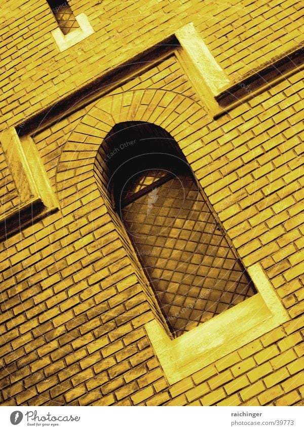 dark window Window Church window Gothic period Arch Wall (barrier) Brick House of worship Religion and faith neo-Gothic Sepia Architecture
