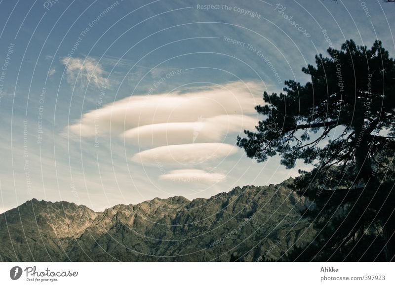Interesting cloud formation over mountain ridges in Corsica Vacation & Travel Adventure Far-off places Freedom Expedition Mountain Hiking Nature Landscape Sky