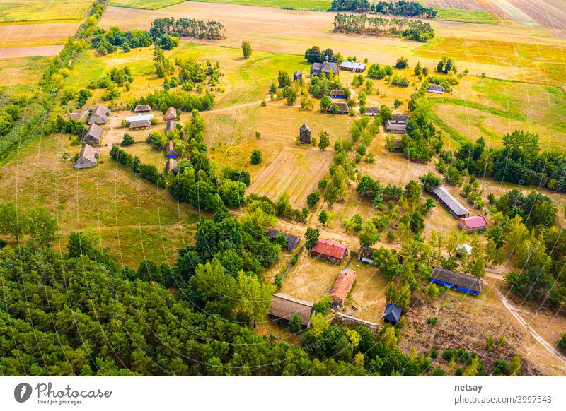 Maurzyce wooden architecture heritage park, antique building in open air museum. Lowicz, Poland aerial ancient castle christianity church country culture famous