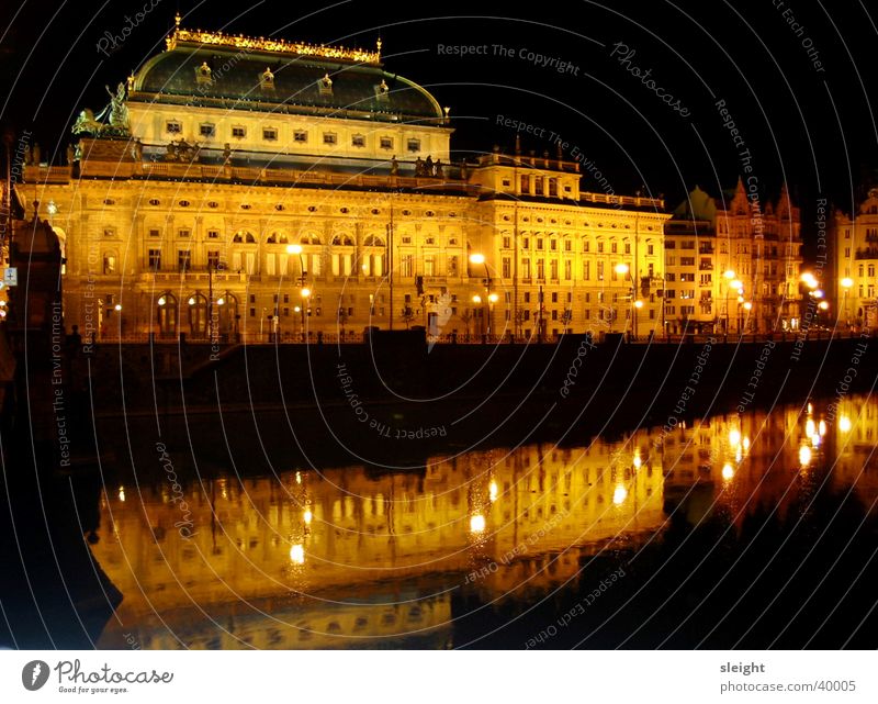 national theatre Prague The Moldau Building Night Light Concert Music National theater