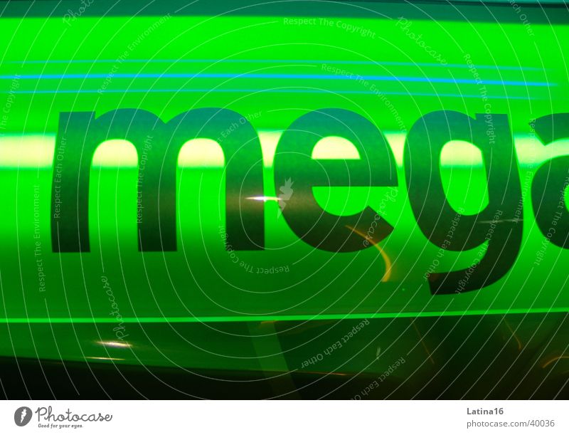 Mega Sun Letters (alphabet) Green Light Tanning bed Photographic technology mega Characters