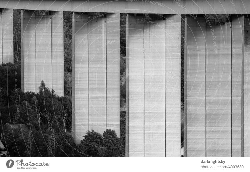 Concrete pier and substructure of a bridge in the Siegtal valley Bridge piers superstructure Substructure Victory Valley Engineering perpendicular Landscape