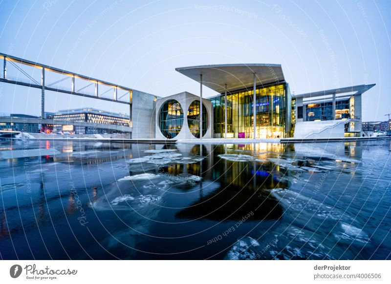 Marie-Elisabeth-Lüders-House with ice floes IV Reichstag tranquillity lockdown Culture Art Downtown Berlin Congress building Manmade structures Building