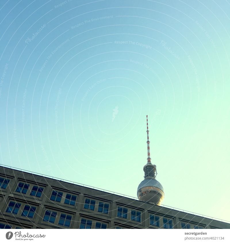 Greetings to Berlin! Berlin TV Tower Sightseeing Tourism Tourist Capital city Tourist Attraction Architecture Point of view Worm's-eye view Minimalistic