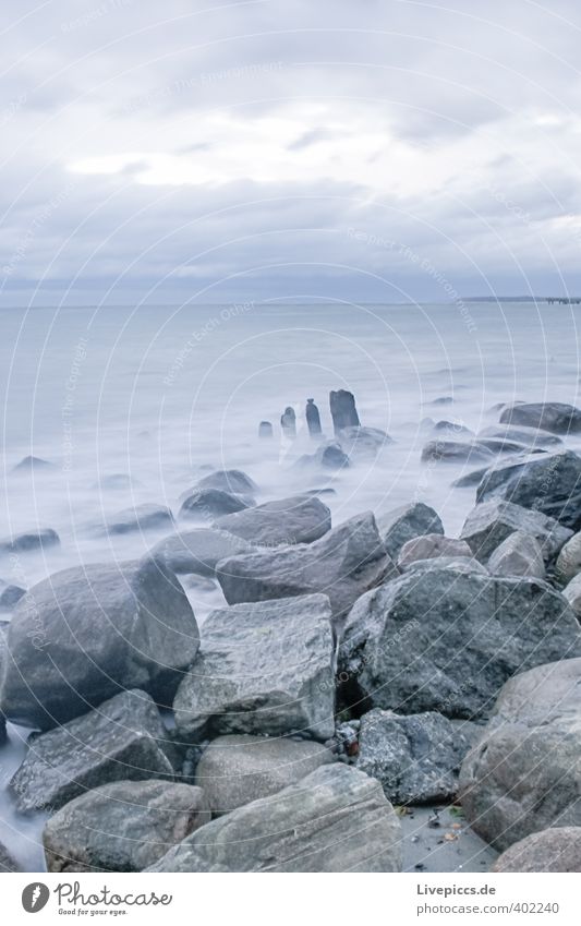 Baltic coast Freedom Beach Waves Environment Nature Landscape Air Water Sky Clouds Autumn Wind Gale Coast Baltic Sea Fresh Cold Wet Wild Blue Gray Colour photo