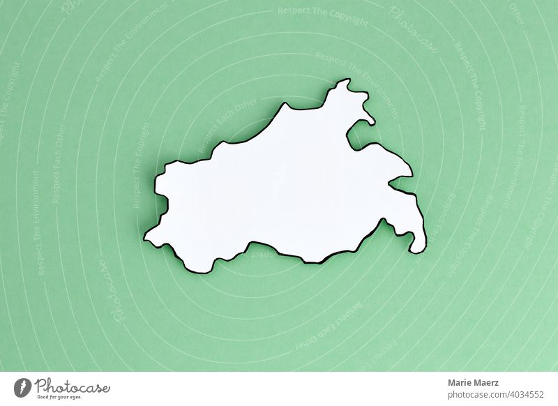 Federal state Mecklenburg-Western Pomerania as paper silhouette Neutral outline Design Minimalistic Background picture Structures and shapes Neutral Background