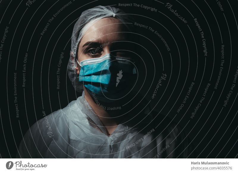 Medical worker wearing medical mask on black background air mask brazil clinic corona corona epidemic corona virus coronavirus covid-19 covid-19 test dark
