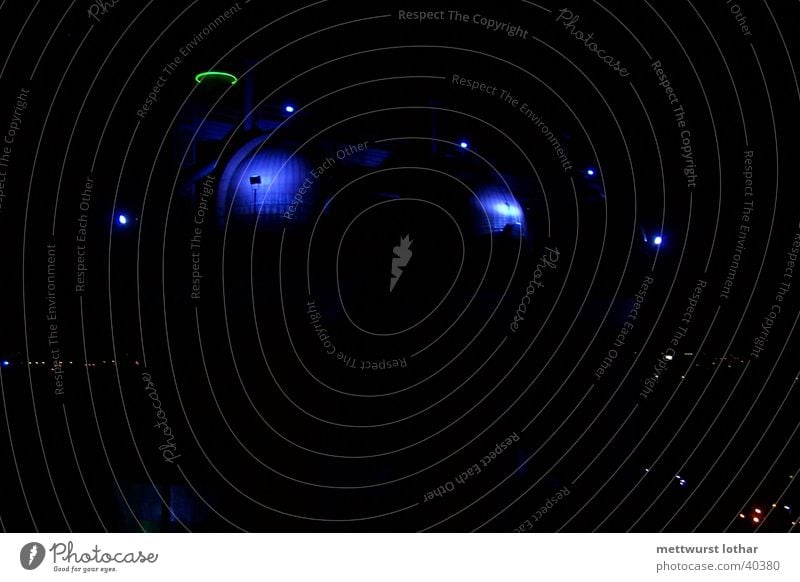 Industrial park at night The Ruhr Mine Night Duisburg Industry industrial park Blue District landscape park