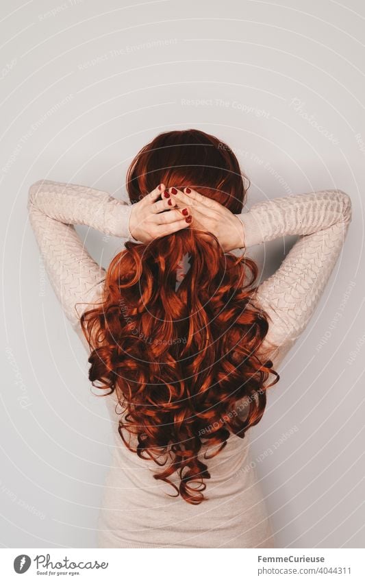 long curly hair back view