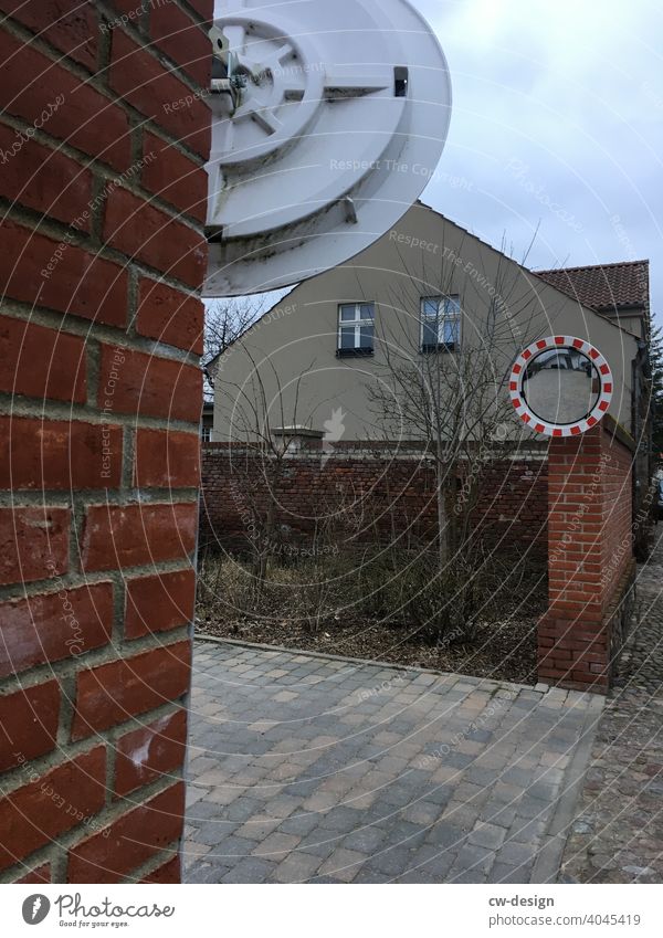 Mirror images Wall (barrier) masonry Apartment Building Detached house Old building old building windows House (Residential Structure) Deserted Wall (building)