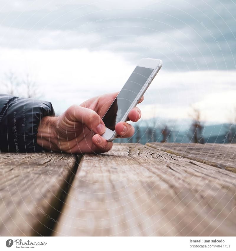 Man With A Smartphone Mobile Addiction A Royalty Free Stock Photo From Photocase