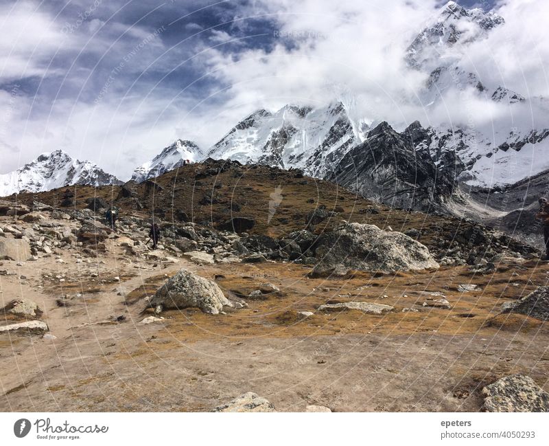 Nepalese landscape on the Mount Everest Basecamp Trek Mount Everest Basecamp Route Base Camp Vacation & Travel Mountain Hiking Asia Tourism Himalayas Adventure