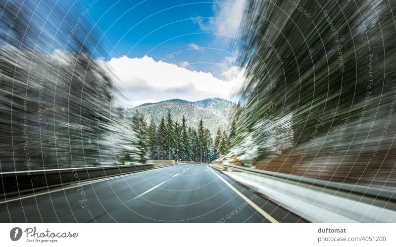 Zoom effect, Alpine road Speed Street Long exposure Transport Highway Traffic infrastructure Car Means of transport motion blur Vehicle Passenger traffic