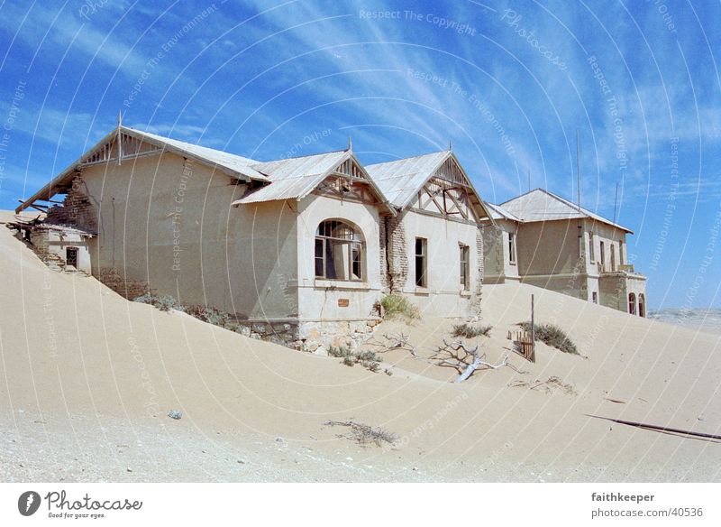 ghost town Namibia House (Residential Structure) Ghost town Desert Sand Blue sky