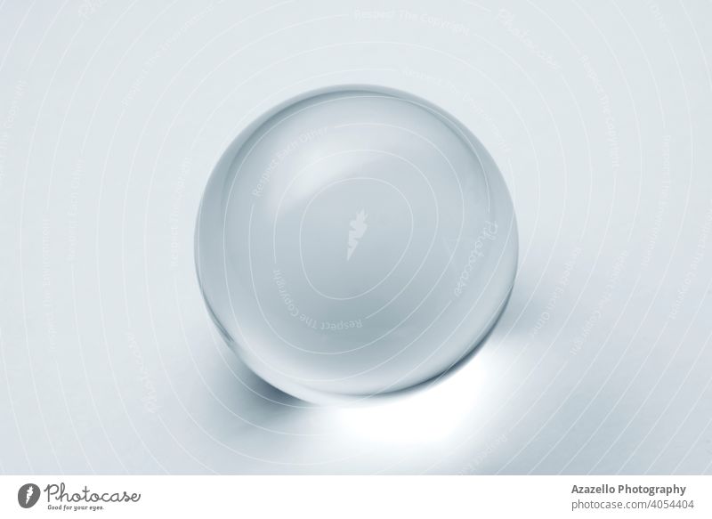Glass ball with reflection in silver blue tone. 3d abstract art artwork background black bright bubble business circle clairvoyant clean closeup cold concept