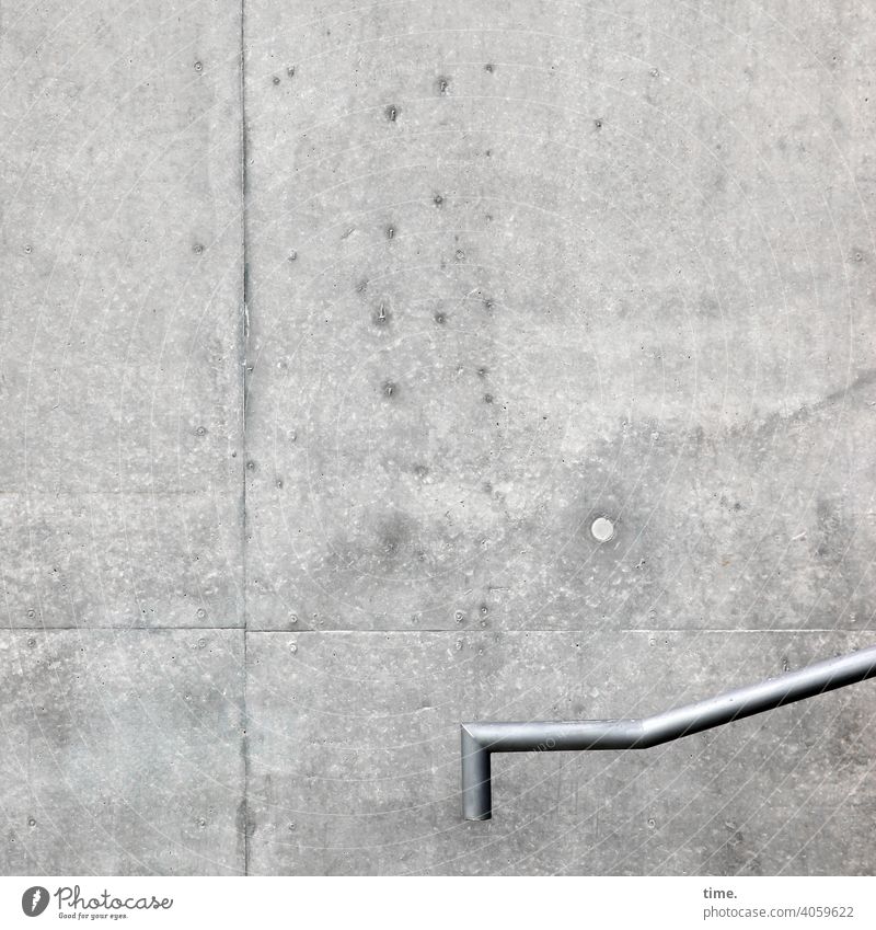 Upward mobility option handrail Concrete Wall (barrier) Metal Wall (building) lines High-grade steel Boundary Pattern structure Gray Stone detail
