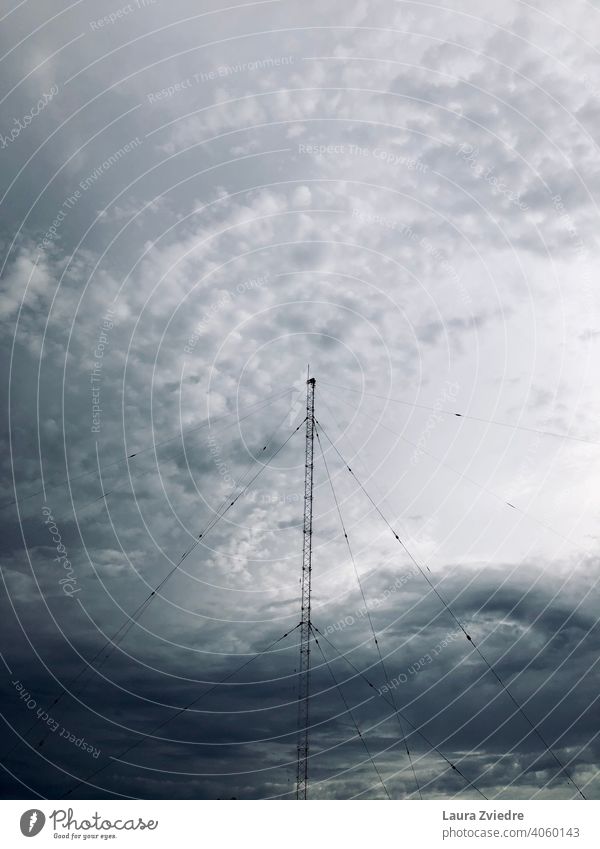 Telecommunication tower and the storm Telecommunications Technology Information Technology Tower Broadcasting tower transmission Wireless signal network Sky
