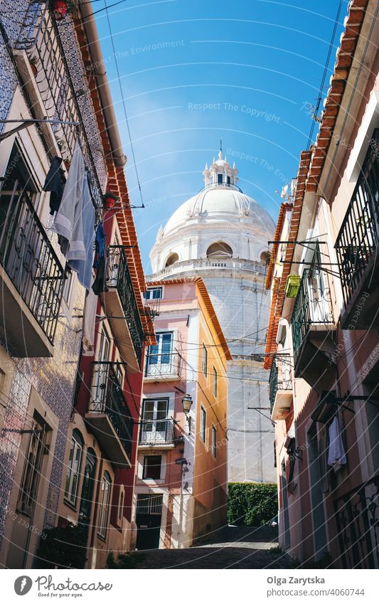 Porto, Portugal, September 2019: Creative view on Pantheon in Lisbon, Portugal. lisbon alfama pantheon city cityscape europe lisboa old portugal portuguese